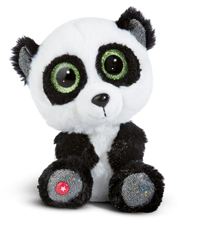 NICI GLUBSCHIS Panda Peppino 15cm - Schlenkernder Kuscheltier Panda mit großen Glitzeraugen - 49294