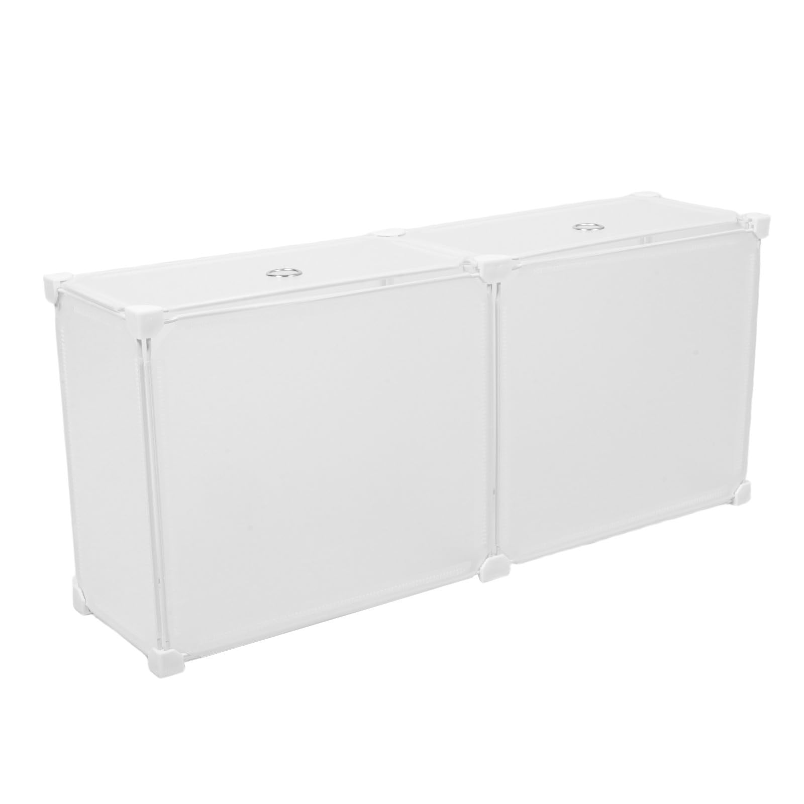 GANAZONO Mobiletto Stretto a Cubi in Plastica Bianco con Porte e Coperchio