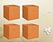 New Home Storage Bins Organizer Fabric Cube Boxes Shelf Basket Drawer Container Unit (4, Orange)