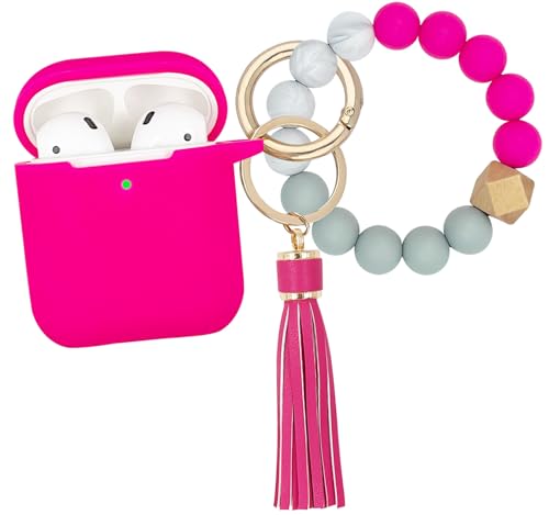 Protection AirPods rose vif avec bracelet amovible pour le sport et le quotidien branché