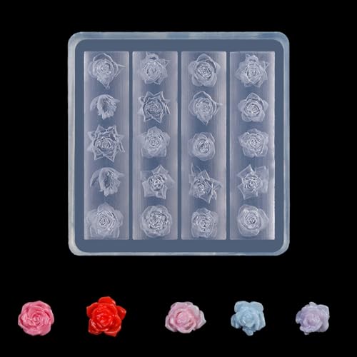 Plantilla de silicona para estampado de uñas, molde de silicona para adornos precisos de uñas 3D, manicura de rosas y mariposas, molde preciso para arte de uñas