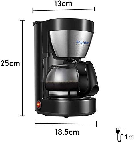 AYDQC 6 Tazas de café, cafetera programable con Jarra de Vidrio, máquina de café de Goteo de Acero Inoxidable con… - Imagen 7