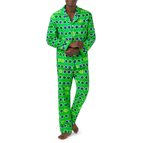 Trina Turk x BedHead Pajamas Mens, Lightweight Organic Cotton Long Sleeve Button Down Pant Lounge Set