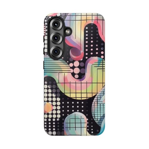 Coque Samsung S25 rigide brillante anti-rayures à motif géométrique