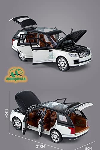 Image of 1:24 for Land Rover Range Rover SUV Car Model Simulation Sound and Light Pull Back Alloy Car Collection Ornaments Boy Toy Cars Scale Model Car【Colors as Per Stock】