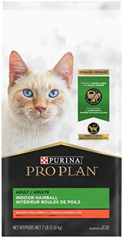 Purina Pro Plan Indoor Care Hairball Control Adult Salmon & Rice Dry Cat Food & Wet Cat Food (Packaging May Vary)