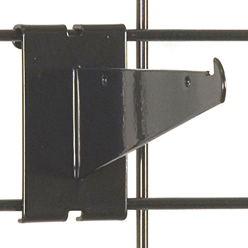 KC Store Fixtures A04617 Gridwall Shelf Bracket, 6", Black (Pack of 25)