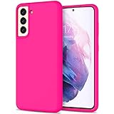 DEENAKIN for Samsung Galaxy S21 Case Silicone,Silky Smooth Flexible Gel Rubber Bumper Cover with Soft Microfiber Lining Slim Fit Protective Phone Case for Samsung Galaxy S21 Hot Pink