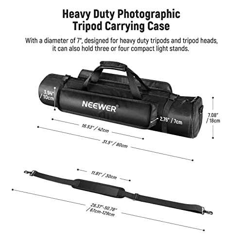 Neewer 32"/0.8M Tripod Carrying Case, Heavy Duty Waterproof Nylon Bag With Handles & Shoulder Straps, Compact Case With Full Length Zippered Closure, External Pocket For Light Stand/Boom Stand/Tripod #TOP4