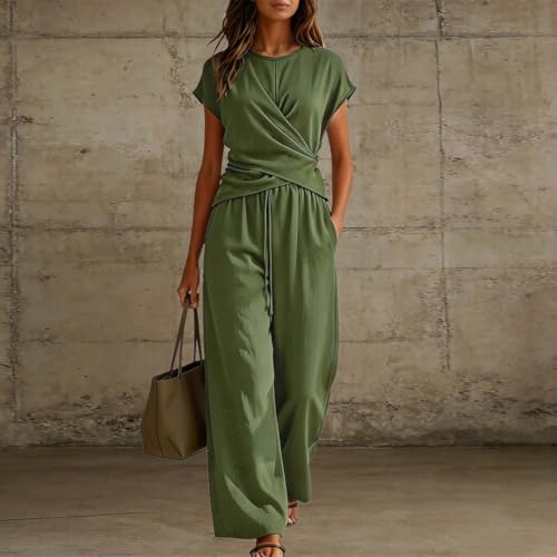 Ensemble col V pantalon large pour silhouette élancée