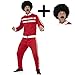 Produktbild Scouser Tracksuit + Wig + Tash Mens Fancy Dress Sports 1980s Adults 80s Costume XL (46-48" Chest)