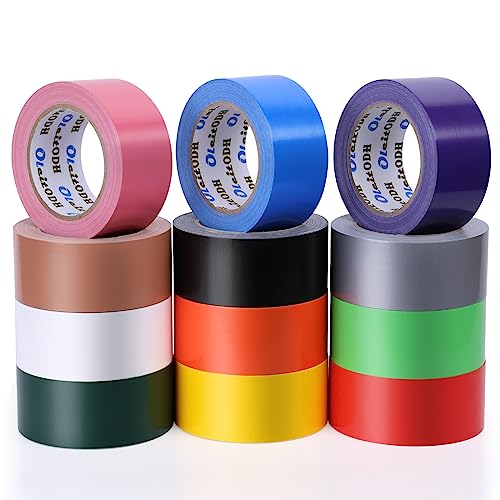 Image of Rainbow Colored Duct Tape Bulk 2 Inch x 360 Yards,12 Bright Duct Tape Assorted Colors Rolls, Waterproof Heavy Duty Duct Tape, Colored Duct Tape Multipack for Arts Home Office School DIY Craft