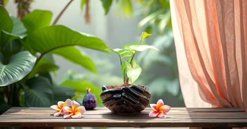 Image of Lasaki Hand Ceramic Pots for Indoor Plants, Planters, Flower Pot Living Room Home Decor Office Tabletop Desk Garden (Color: Black)(Plants not Included)