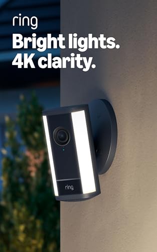 Image of Ring Spotlight Cam Pro, Wired (newest model), Black with Hardwired Kit for Cameras