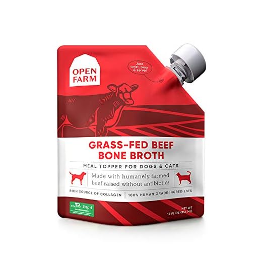 Open Farm Bone Broth, Food Topper for Both Dogs and Cats with Responsibly Sourced Meat and Superfoods Without Artificial Flavors or Preservatives, 12oz (Grass-Fed Beef)