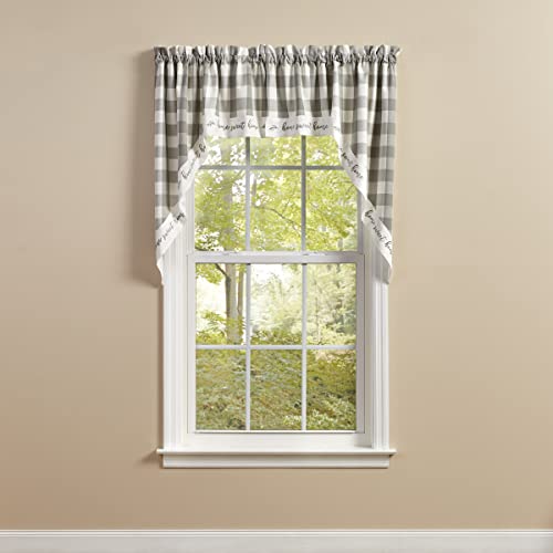 Park Designs Buffalo Check Home Lined Dove Swags 72