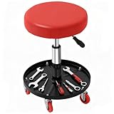 VELPAX Werkstatthocker mit Rollen,bis 113 kg, Rollhocker,höhenverstellba,360°drehbaren Höhenverstellbar,für Wartungs- und Reparaturarbeiten an Kraftfahrzeugen