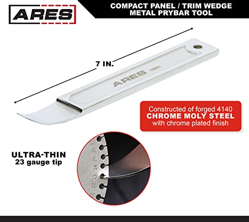Ares 10091 – Compact Panel/Trim Wedge Metal Prybar Tool – Durable Prybar Easily Removes Trim, Paneling, Sheet Metal, Fasteners, And More – Compact Design For Use In Confined Spaces #TOP1