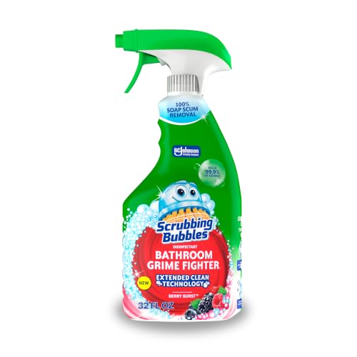 Scrubbing Bubbles Bathroom and Shower Cleaner Spray, Foaming Action Bathroom Grime Fighter Removing...