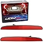 iJDMTOY Red Lens 24-SMD LED Bumper Reflector Lights Compatible With 2017-21 Honda Civic Hatchback, SI or Type-R Sedan, Function as Tail, Brake Lamps