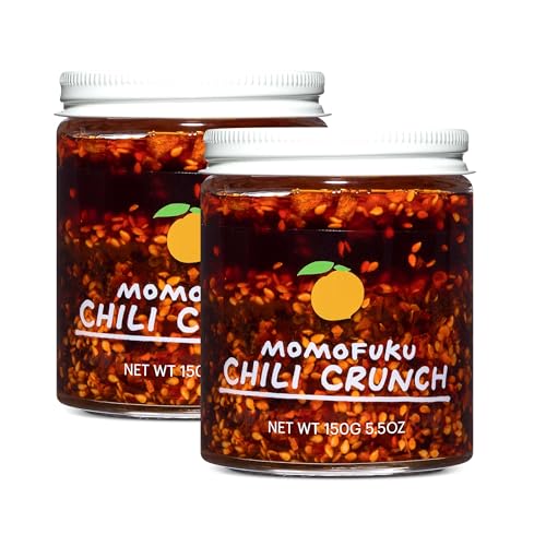 Momofuku Chili Crunch by David Chang, (5.3 Ounces), Chili Oil with Crunchy Garlic and Shallots, Spicy Chili Crisp, 2 Pack