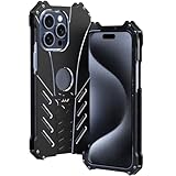 iPhone 15/15 Pro/15 Plus/15 Pro Max ケース アルミ 散熱 カバー [ネジ固定式+金属合金] 両面強化アルミバンパー メンズ アウトドア 落下防止 高級スマホケース 散熱 金属 耐衝撃 軽薄 おしゃれ,15 Pro Max