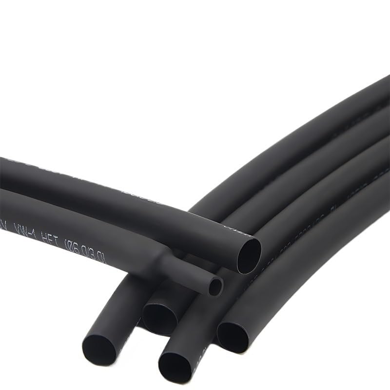 Kabelschutzschlauch 10/50M 3:1 Schrumpfschlauch mit Kleber Innendurchmesser 12,7/15,4/19,1/25,4 mm Klebstoff ausgekleidet Hülse Wrap Draht Kabel(Black,12.7mm,50m)