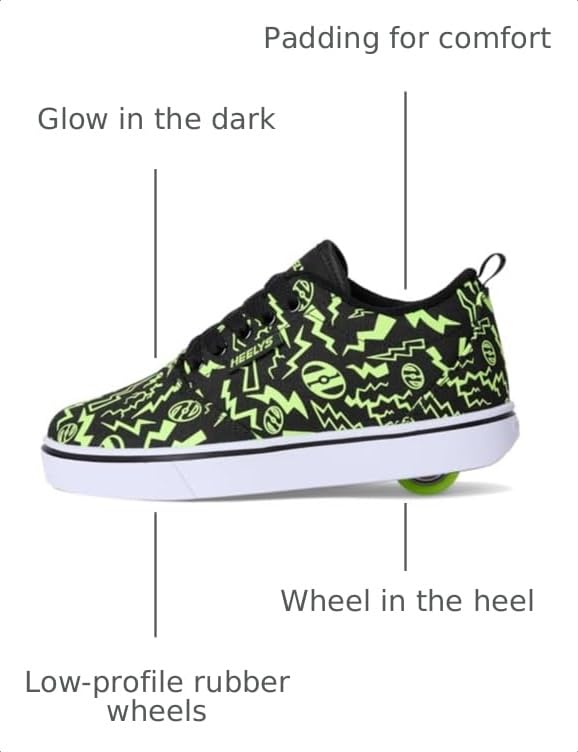 Image of HEELYS Unisex Pro 20 Prints (Little Kid /Big Kid /Adult), Black /Yellow, 1 Medium