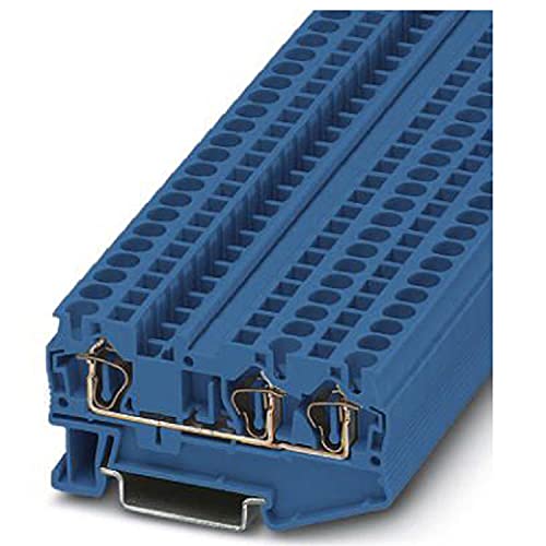 Preisvergleich Produktbild PHOENIX CONTACT ST 4-TWIN BU Durchgangsklemme, 4 mm² Nennquerschnitt, 3 Anschlüsse, Blau, 50 Stück