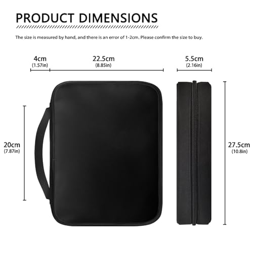 Image of Personalized Bible Cover Add Your Design Custom Photo Text Image Book Case with Handle Customized Bible Covers Gifts Scripture Bag for Men and Women, BlackA