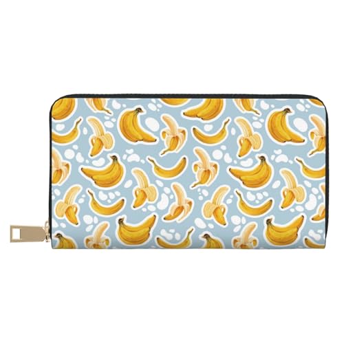 Portefeuille fin en cuir anti-encombrement bleu banane pour ranger vos cartes en sécurité