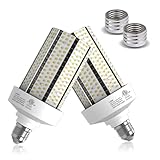 lulijay 40W LED Corn Light Bulb 2-Pack 5000LM 6000K Cob Light Equivalent 400W E26 Base with E39 Adapter for Garage Warehouse Barn Workshop Outdoor Porch