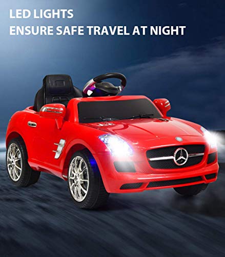 Kids Ride On Car, WATETJOY Ride-On Electric Car, Battery Powered Ride On Vehicle, Parental Remote Control and Foot Pedal Modes with MP3 Player, Headlights,Horn for Child Toys Red