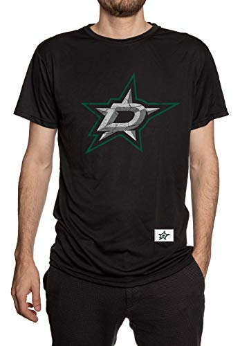 Calhoun NHL Mens Loose Fit Performance Rashguard Wicking Short Sleeve Shirt (Dallas Stars X-Large)