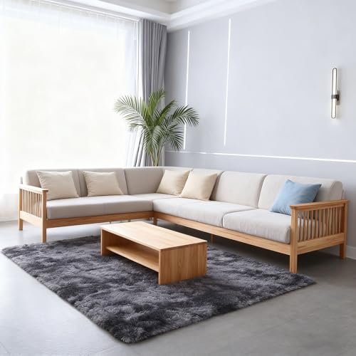 Tapis moelleux 120x380 grand tapis doux de chambre lavable moderne