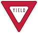 NMC TM124K Yield Sign - 30 in. Triangle High Intensity Reflective Aluminum Traffic Control Sign with Red Text on White Base
