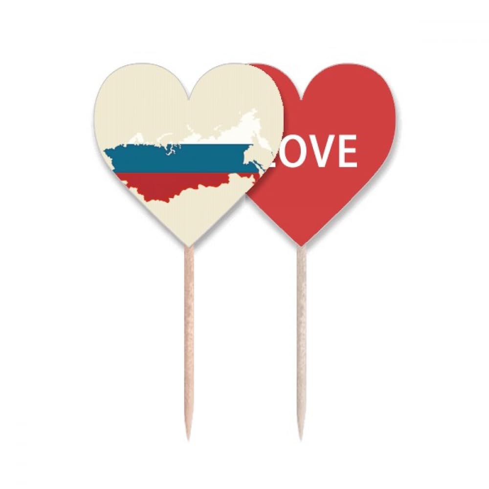 Drapeau Russie pour cupcake en cœur pour soirée à thème