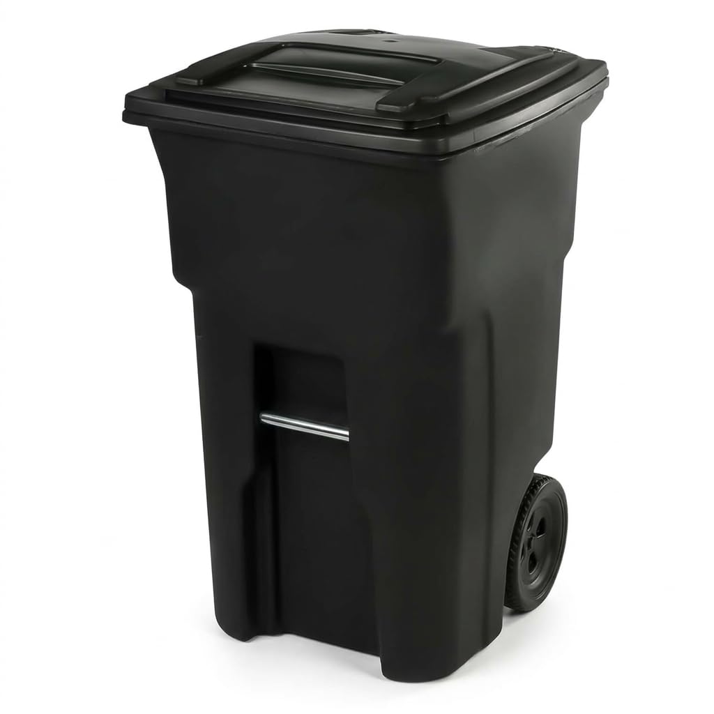 32 Gallon Rolling Outdoor Trash Can with Lid – Heavy‑Duty Plastic Garbage Container for Home, Business, and Curbside Waste Collection
