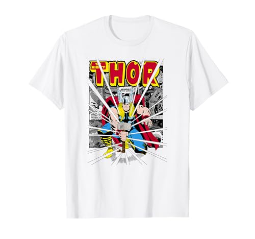 Marvel Mighty Thor Retro Comic Hammer Blast Kids T-Shirt T-Shirt