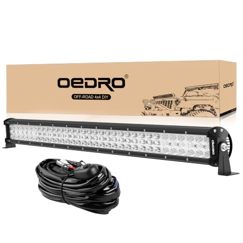 Image of OEDRO 32 Inch LED Light Bar Tri-Row 600W Spot Flood Combo Beam | 66120LM Work Light with Wiring Harness Off-Road Light LED Driving Lights Boat Lighting Fit for Jeep UTV ATV Truck SUV