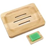 1 Stück Seifenschale,Soap Holder,Seifenschale mit Ablauf,Naturholz Bambus Seifenschalen,für...