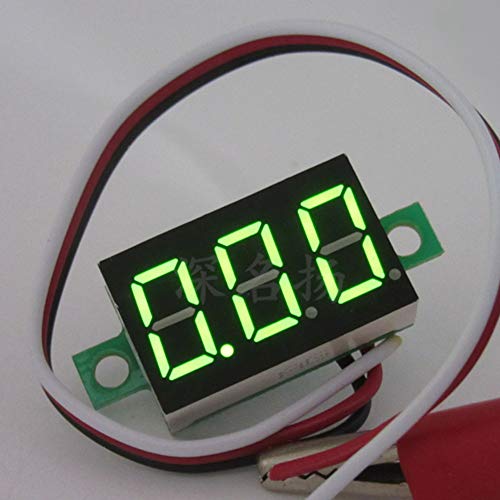 Image of (5 Pack) JacobsParts DC 0-30V 3-Wire Voltmeter 3-Digit LED Display Panel Volt Meter Digital Voltage Tester (Green)