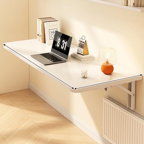 Table pliante murale avec étagère rabattable en bois pour gain de place
