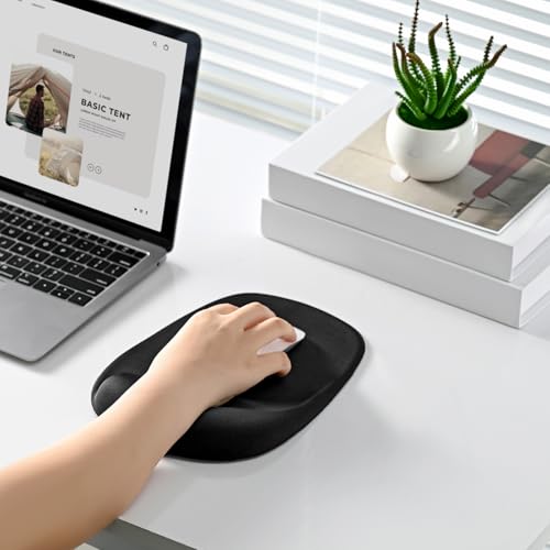 Miniatura 9 de Eoocoo Alfombrilla Ratón Ergonomica Con Reposamuñecas De Gel, Duradero Mouse Pad, Lavable Alfombrilla De Ratón, Base Antideslizante, Mousepad Para Oficina, Juegos, Computadora Portátil, Negro