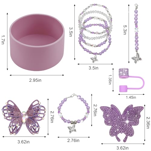 Hpebl 10PCS Flower Accessories for Stanley Cup 30 40oz Tumbler,Purple - image 3