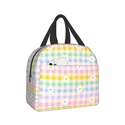 XVBCDFG Bolsa de almuerzo aislada reutilizable para mujeres y niñas, bolsa de almuerzo con bolsillo frontal para adolescentes, niños, hombres, escuela, picni