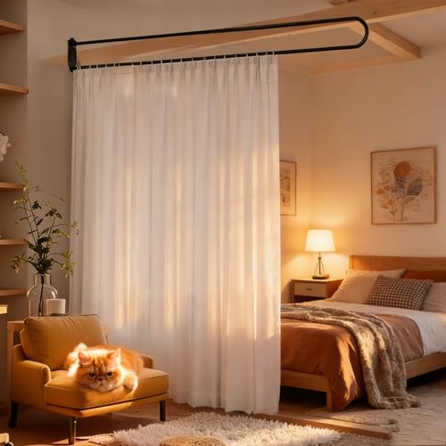 GODNOEI U Shape Privacy Partition Curtains for Room Divider Partitions with Flat Hook Inherent Hospital Curtains for Fitting Room Beauty Salon Bedroom Hospital SPA