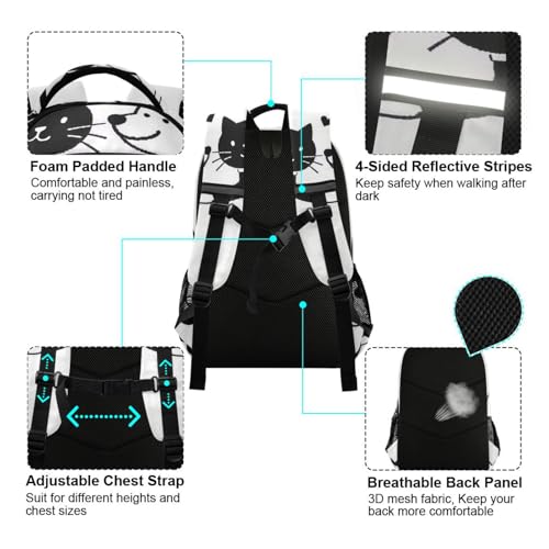 KLL Cartoon Shake Hands Cat Dog Cute Designed large backpack for kids with large bookbag for book bags for teenage girls boys mochilas escolares para ni?as de 10 a?os4