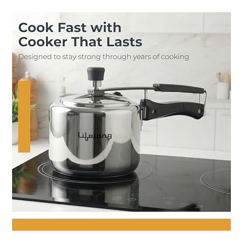Image of Lifelong 5L Stainless Steel Pressure Cooker | Inner Lid Design with Silicone Gasket | Induction & Gas Compatible | 1.2mm Thick | Leak-Proof, Durable, Rust-Resistant Body | ISI-Certified