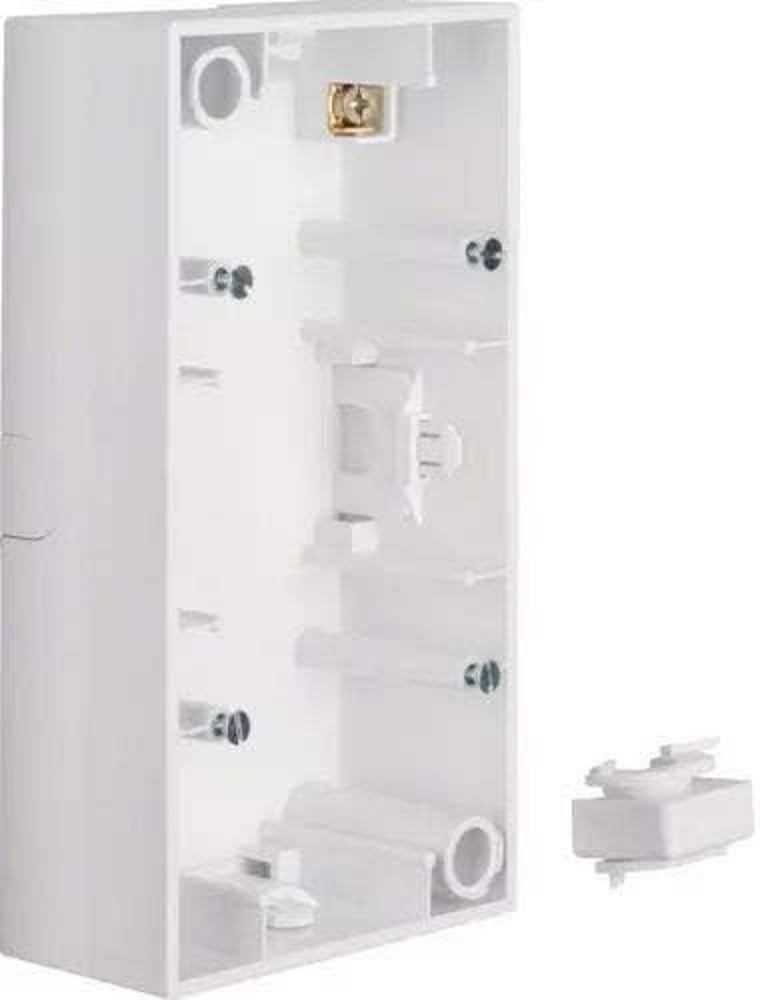 Socket 2 éléments Hager S1 en blanc polaire brillant pour installation murale